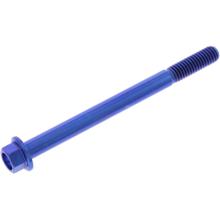 Boulon hexagonal JMP M6x1.00mm 75mm bleu titane