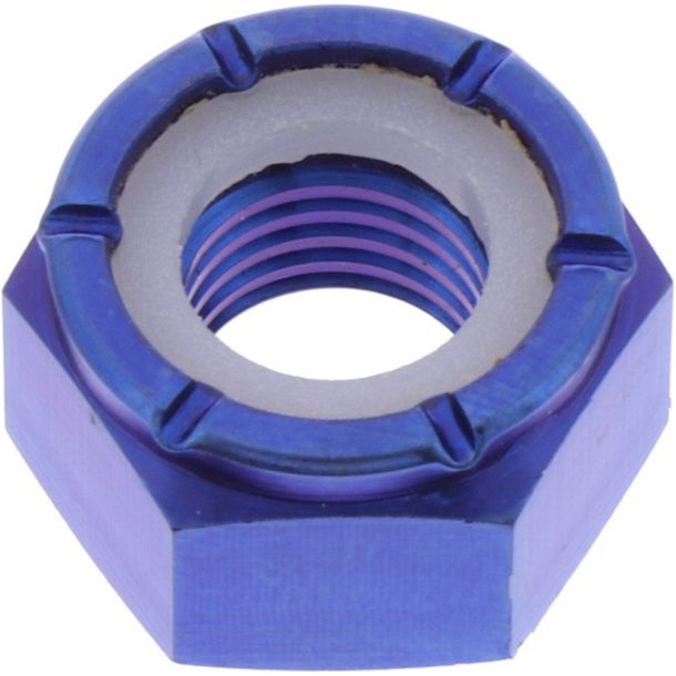 Mutter JMP selbstsichernd M10x1,25mm Titan blau