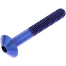 Śruba owalna JMP M5x0.8mm 35mm tytanowa niebieska