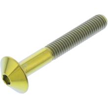 Śruba owalna JMP M5x0.8mm 35mm tytanowa złota