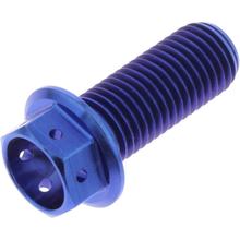 JMP M10x1.25mm 25mm Titanium Racing Blue Hex Bolt