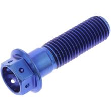 JMP M10x1.25mm 35mm Titanium Racing Blue Hex Bolt