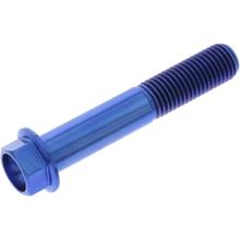 JMP M10x1.25mm 57mm Titanium Racing Blue Hex Bolt