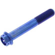 JMP M10x1.25mm 65mm Titanium Racing Blue Hex Bolt