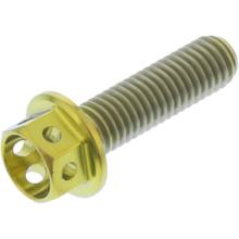 Śruba sześciokątna JMP M5x0,8 mm 18mm tytanowa złota wyścigowa
