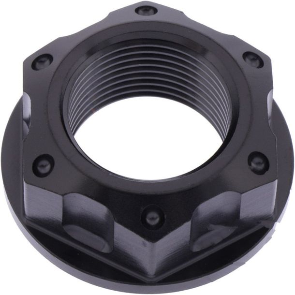 Tuerca de eje JMP M22x1,50 mm de acero inoxidable V4A negra para Yamaha YZF-R6, Honda CBR RR Fireblade SP Suzuki GSR 125/250/450/600/750/929/954/1000