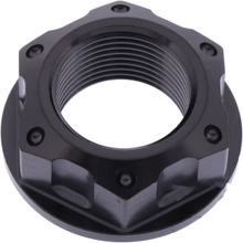 Nakrętka osi JMP M22x1.50mm stal nierdzewna V4A czarna dla Yamaha YZF-R6, Honda CBR RR Fireblade SP Suzuki GSR 125/250/450/600/750/929/954/1000