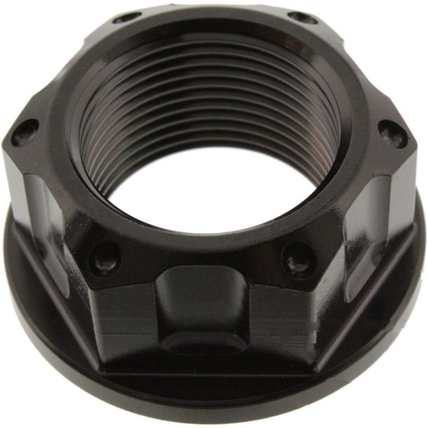 Tuerca de eje JMP M24x1.50mm de acero inoxidable V4A negra para Yamaha YZF-R6 600/779/800/900/998/1000/1300/1670 cc año 1998 - 2021