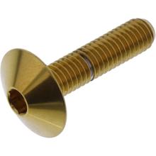 Oval screw JMP M6x1.00mm 25 mm stainless steel V4A gold