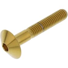 Śruba owalna JMP M6x1.00mm 35mm stal nierdzewna V4A złota
