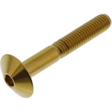 Linsenschraube JMP M6x1,00mm 40mm Edelstahl V4A gold