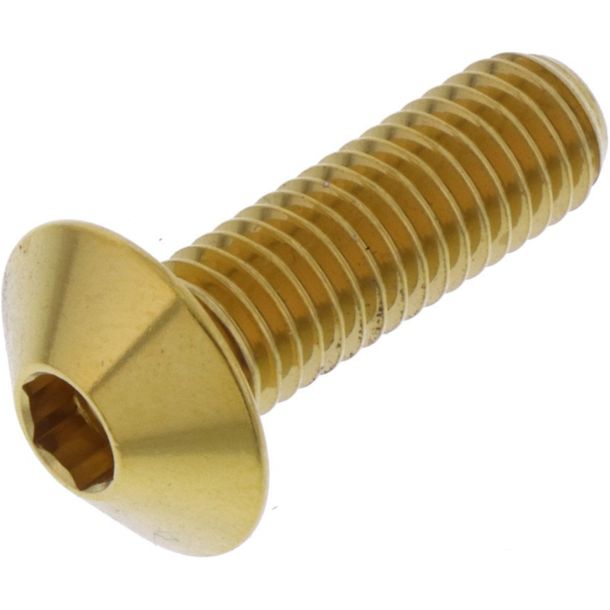 Linsenschraube JMP M8x1,25mm 25mm Edelstahl V4A gold