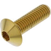 Śruba owalna JMP M8x1.25mm 25mm stal nierdzewna V4A złota