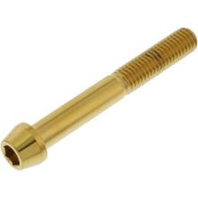 Tornillo cónico JMP M8x1,25 mm 60 mm acero inoxidable V4A dorado
