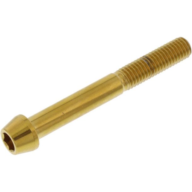 Tornillo cónico JMP M8x1,25 mm 65 mm acero inoxidable V4A dorado