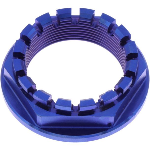 JMP M38x1.50mm titanium blue axle nut