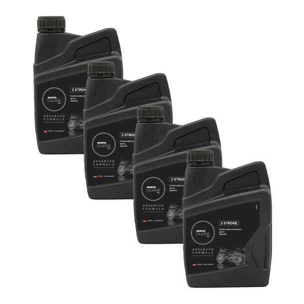 4 aceites AVISTA Pulse Evo 2 tiempos, 2 tiempos, aceite de dos tiempos para scooters, scooters, Simson, cumple con API TC/JASO FB 1L