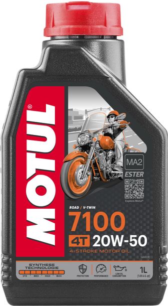 Motul 7100 4T 20W-50 4-Takt Hochleistungs Motoröl mit Synthese Technologie 1L