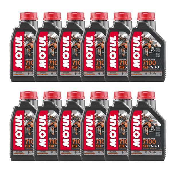 12x Motul 7100 4T 5W-40 4-stroke high-performance engine oil with synthesis technology 1L