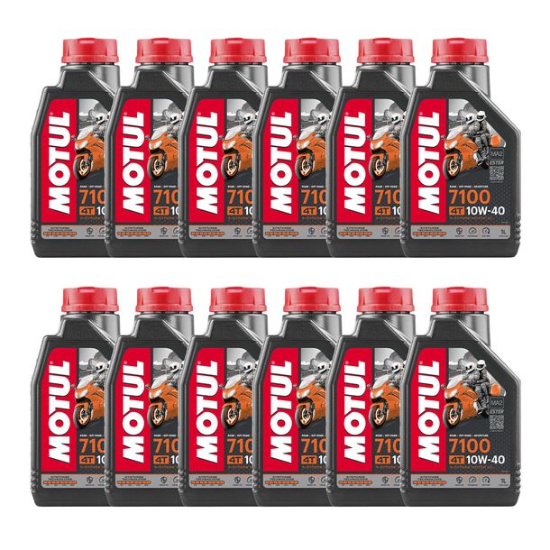 12x Motul 7100 4T 10W-40 4-stroke high-performance engine oil with synthesis technology 1L