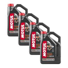 4x Motul 7100 4T 10W-50 4-Takt Hochleistungs Motoröl mit Synthese Technologie 4L
