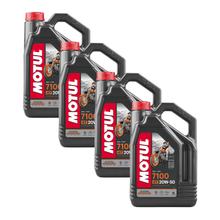 4x Motul 7100 4T 20W-50 4-Takt Hochleistungs Motoröl mit Synthese Technologie 4L