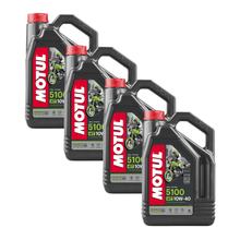 4x Motul 5100 4T 10W-40 4-Takt Motoröl mit Technosynthese 4L