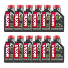 12 aceites multigrado Motul 5100 4T 20W-50 de 4 tiempos con tecnosíntesis, 1 litro