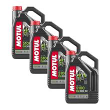 4x Motul 5100 4T 20W-50 4-Takt Mehrbereichsöl mit Technosynthese 4L