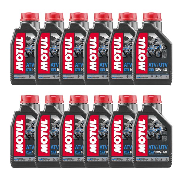 12x Motul ATV-UTV 10W-40 4T 4-Stroke Engine Oil 1L