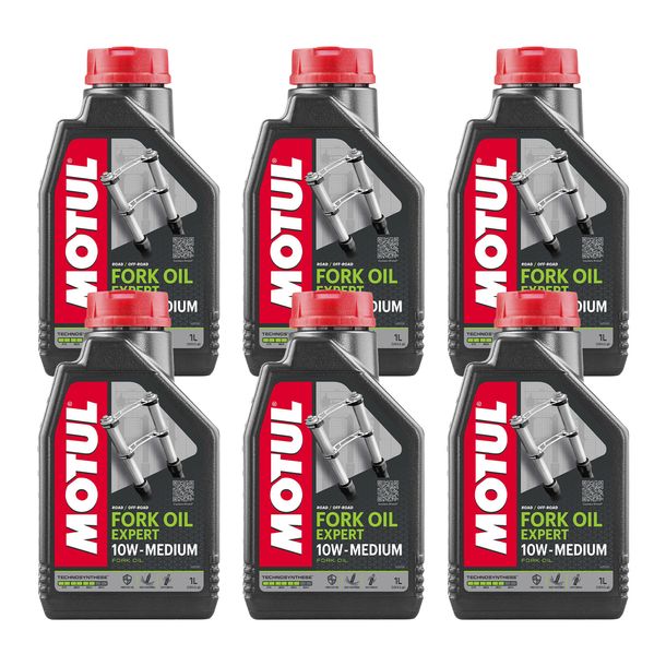 Motul Fork Oil Expert, olio per forcella medio, 10 W, 1 l, confezione da 6