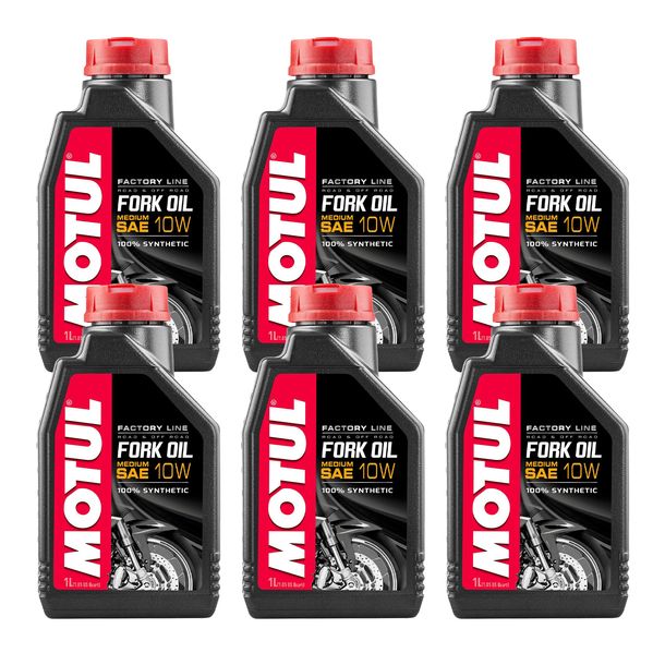 Aceite para horquillas Motul FL, 6 unidades, tamaño mediano, 10 W, 1 litro