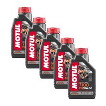 Aceite de motor Motul 7100 4T 10W-50 de 4 tiempos de alto rendimiento con tecnología de síntesis, 5 unidades