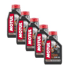 5x Motul 7100 4T 20W-50 óleo de motor de alta performance 4 tempos com tecnologia de síntese 1L