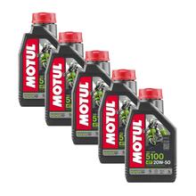 5x Motul 5100 4T 20W-50 4-Takt Mehrbereichsöl mit Technosynthese 1L