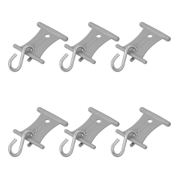 Gancio ProPlus con gancio a S per guide per tubazioni da 5/6 mm e 7/8 mm set di 6 pezzi