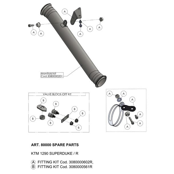 Support de pot d'échappement LeoVince Pièce de rechange pour pot d'échappement Jeu de vis de fixation pour KTM Super Duke R 1290