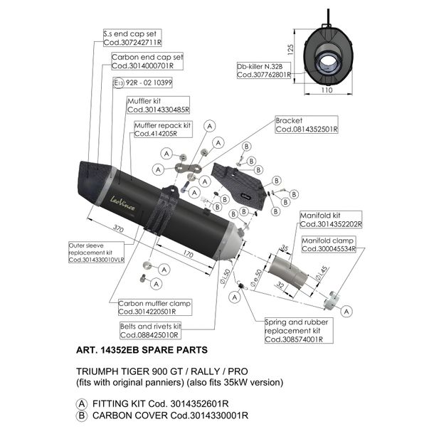 LeoVince Exhaust Bracket Exhaust Replacement Part Screws Mounting Kit for Triumph 900