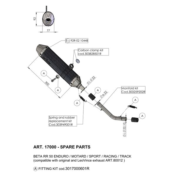 LeoVince Exhaust Bracket Exhaust Replacement Part Screws Mounting Kit for 17000, Beta Enduro