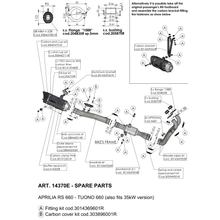 Supporto scarico LeoVince Ricambio scarico Kit di fissaggio, Carbonio per Aprilia RS 660