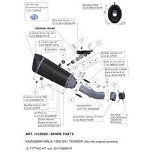 Support de pot d'échappement LeoVince Pièce de rechange pour pot d'échappement, Kit de fixation, Acier inoxydable pour Kawasaki Ninja 1000