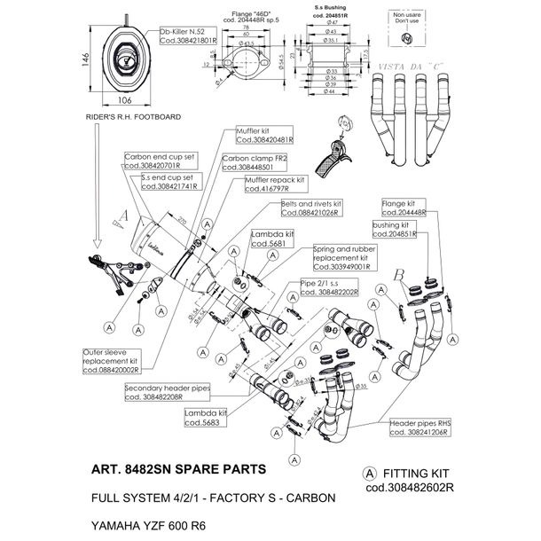 LeoVince exhaust pipe exhaust replacement part connecting pipe
