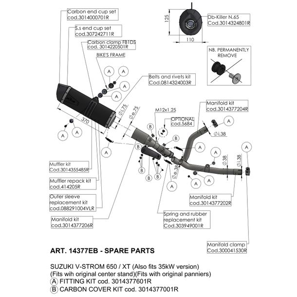LeoVince Exhaust Pipe Exhaust Replacement Part Connecting Pipe 1378