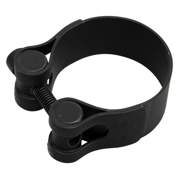 Auspuffschelle LeoVince Auspuff-Ersatzteil Klemme Auspuffhalterung, Edelstahl schwarz, Ø 43mm