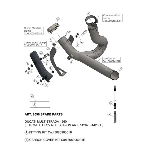 Collier de fixation de pot d'échappement LeoVince, pièce de rechange pour pot d'échappement, bride de support de pot d'échappement, acier inoxydable, Ø 60mm