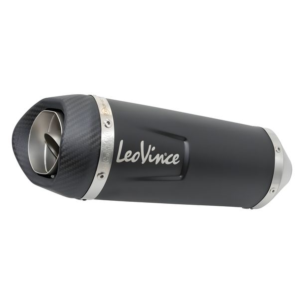 Endschalldämpfer LeoVince Auspuff-Ersatzteil, Edelstahl schwarz, Ø 50mm 270mm für EVO Black Edition