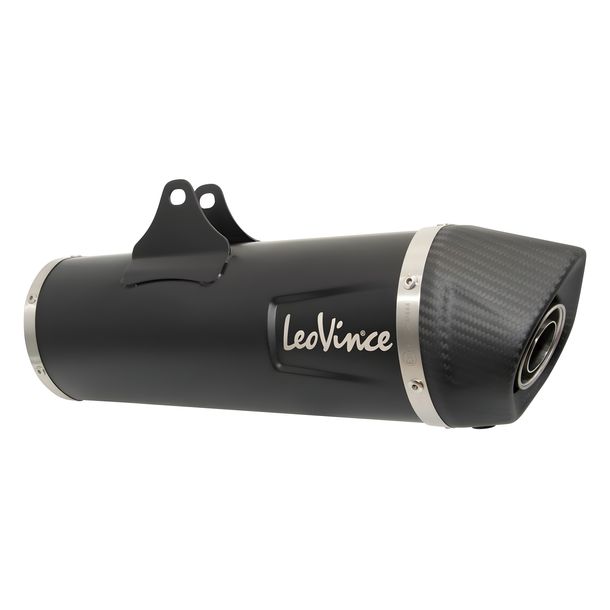 Uitlaatdemper LeoVince vervangingsonderdeel 10444, zwart, 370mm, links voor LV ONE