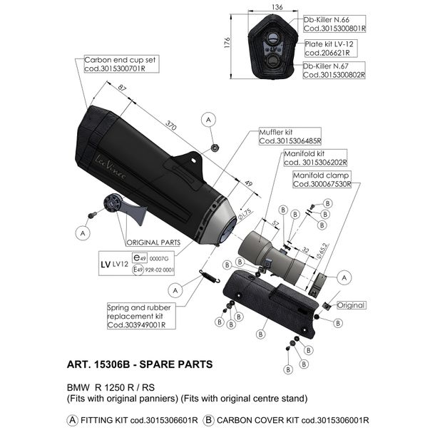 Rear silencer LeoVince Exhaust system LV-12 black right for BMW R 1250 R RS – Bild 4