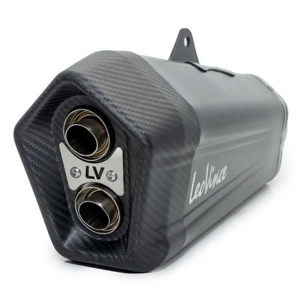 LeoVince exhaust replacement part, black, right for LV-12, Suzuki V-Strom end silencer