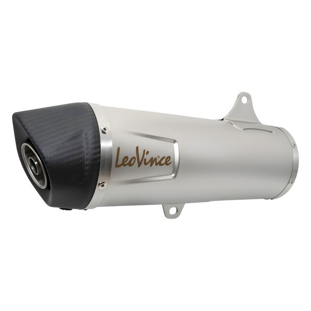 Silencieux d'échappement LeoVince pièce de rechange 10440, acier inoxydable, 370mm 75mm > 52mm, droite
